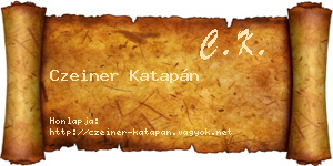 Czeiner Katapán névjegykártya